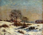 Писсарро Снежый пейзаж выше Норвуда 1871г