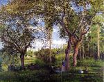 Писсарро Пейзаж с бродягами отдыхающими под деревом 1872г