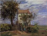 Писсарро Дом в поле Руэль 1872г