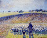 Писcарро Овцы и пастух 1888г