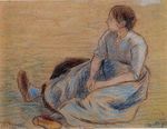 Писсарро Женщина сидит на полу 1890г